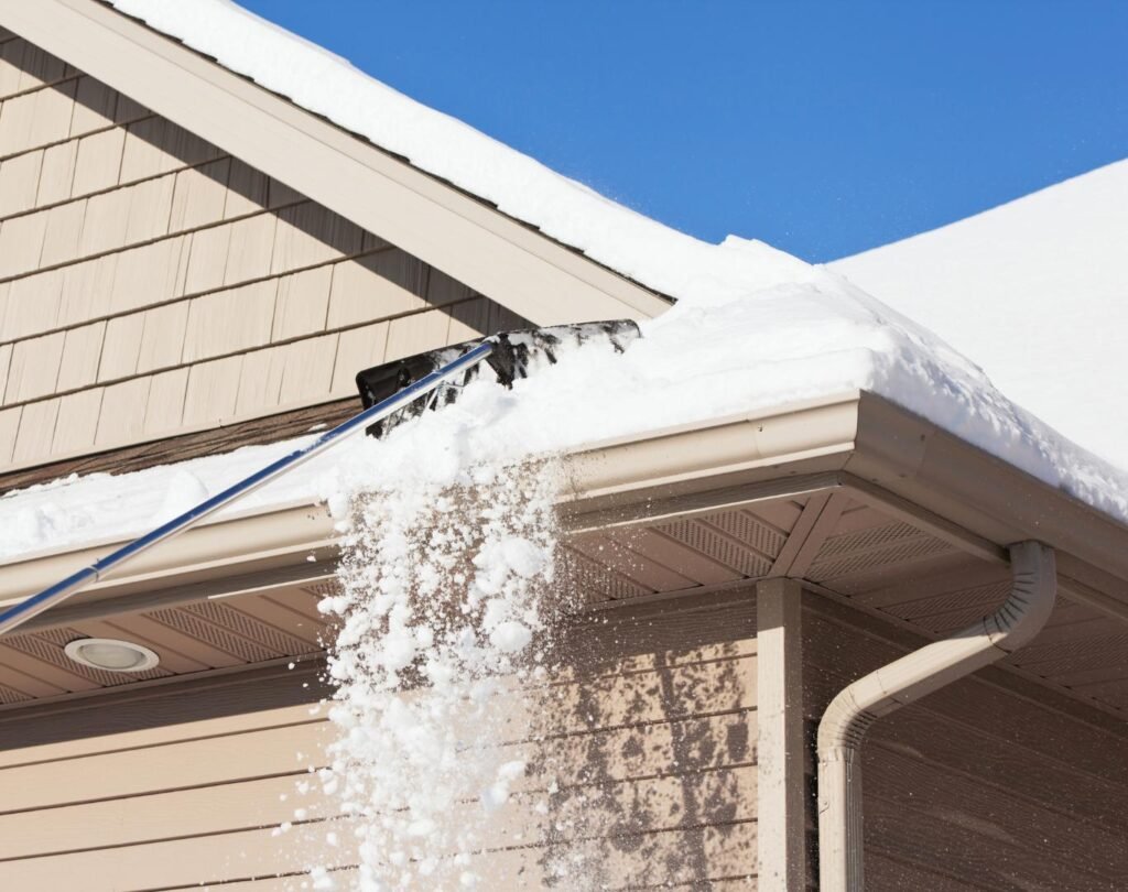 Snow shoveling in Tabernash, CO, for residential roof