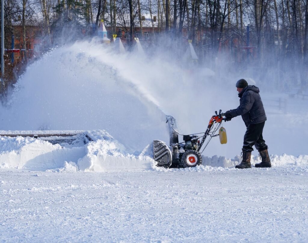 Snow shoveling in Steamboat Springs, CO, for ski lodges